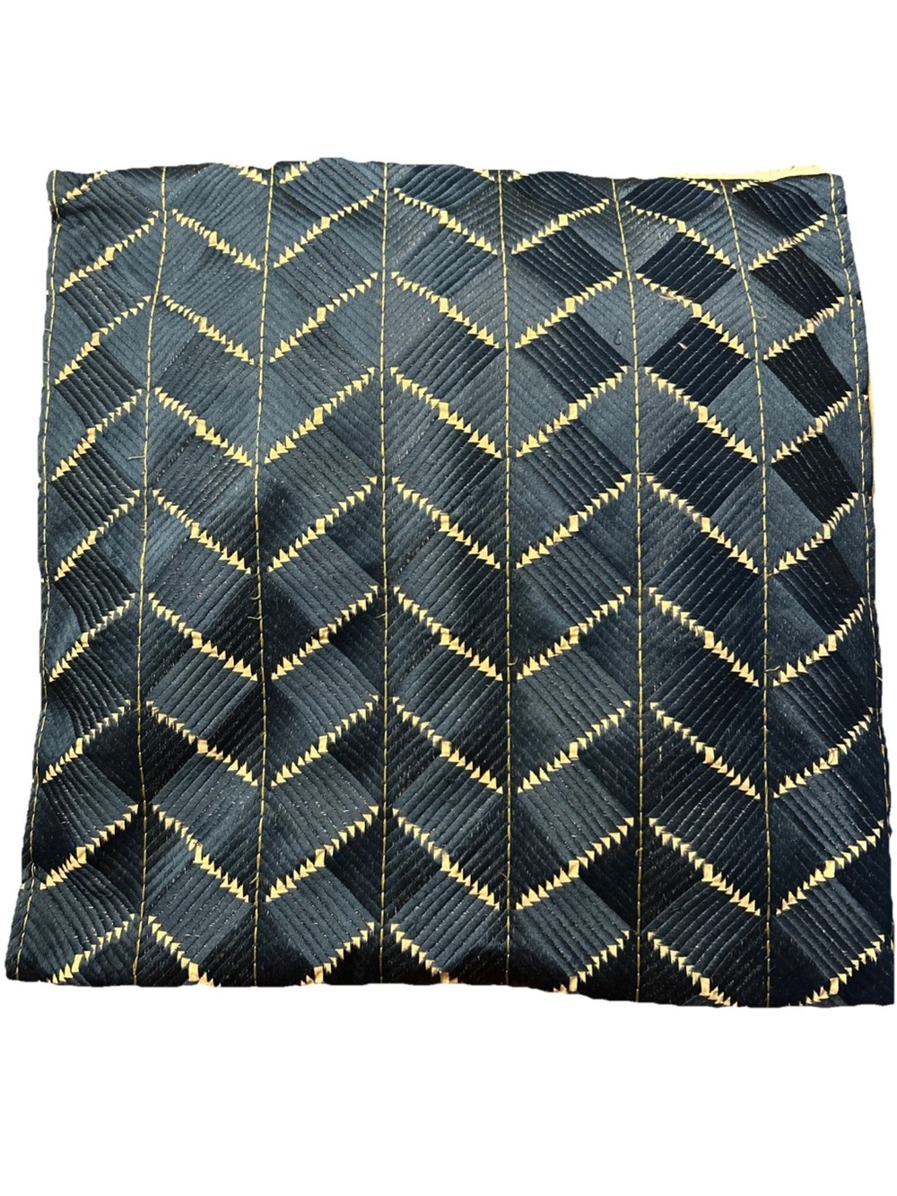 Pottery Barn Phulkari Chevron Pillow Cover 18x18 Navy Embroidered Quilted